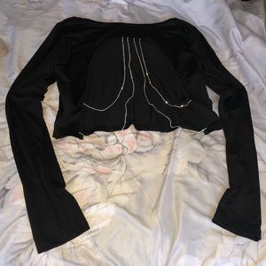 Rhinestone backless blouse